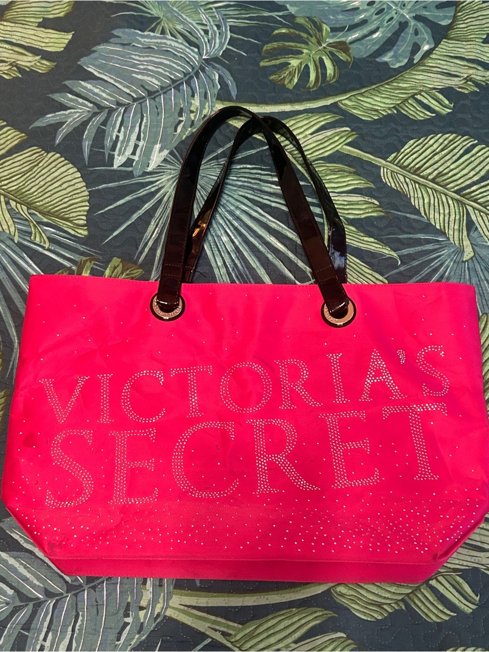 Hot Pink Blingy Victorias Secret Large Tote
